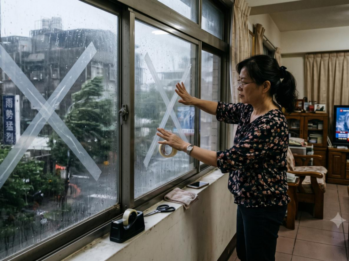 颱風窗戶貼膠帶有用嗎？實測結果打臉！遇強風「這樣貼」更慘、更快爆裂...3招教你真正有效防颱